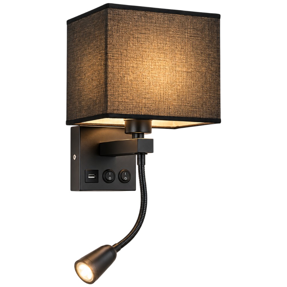 bedside-wall-light-with-3w-led-spot-black-e27