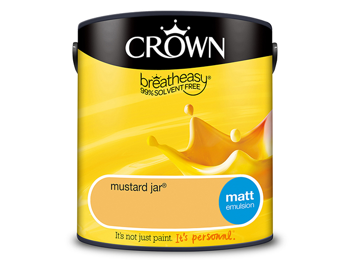 crown-breatheasy-matt-water-based-emulsion-paint-mustard-jar-2-5l