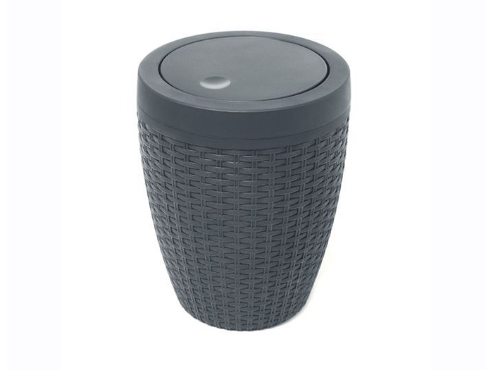 addis-rattan-design-flip-lid-cosmetic-waste-bin-5l-dark-grey