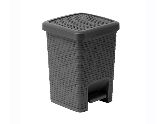 addis-rattan-effect-pedal-waste-bin-6l-charcoal-grey