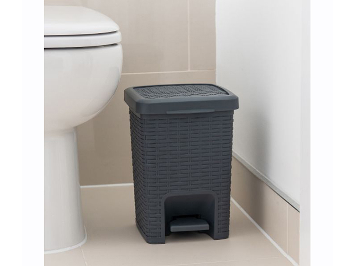 addis-rattan-effect-pedal-waste-bin-charcoal-grey-6l