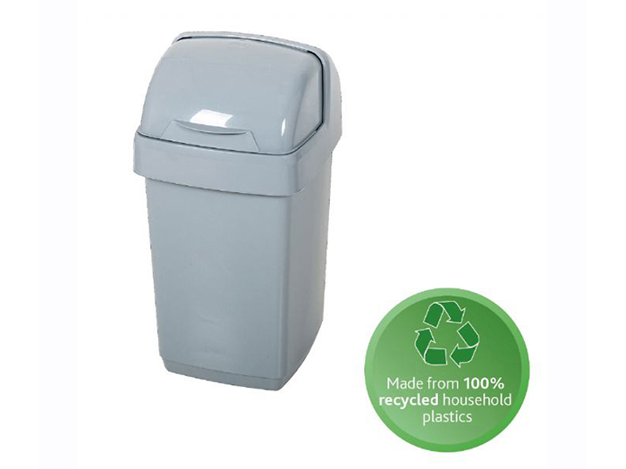 addis-recycled-plastic-roll-top-waste-bin-in-light-grey-10l-22-5cm-x-23cm-x-42-5cm