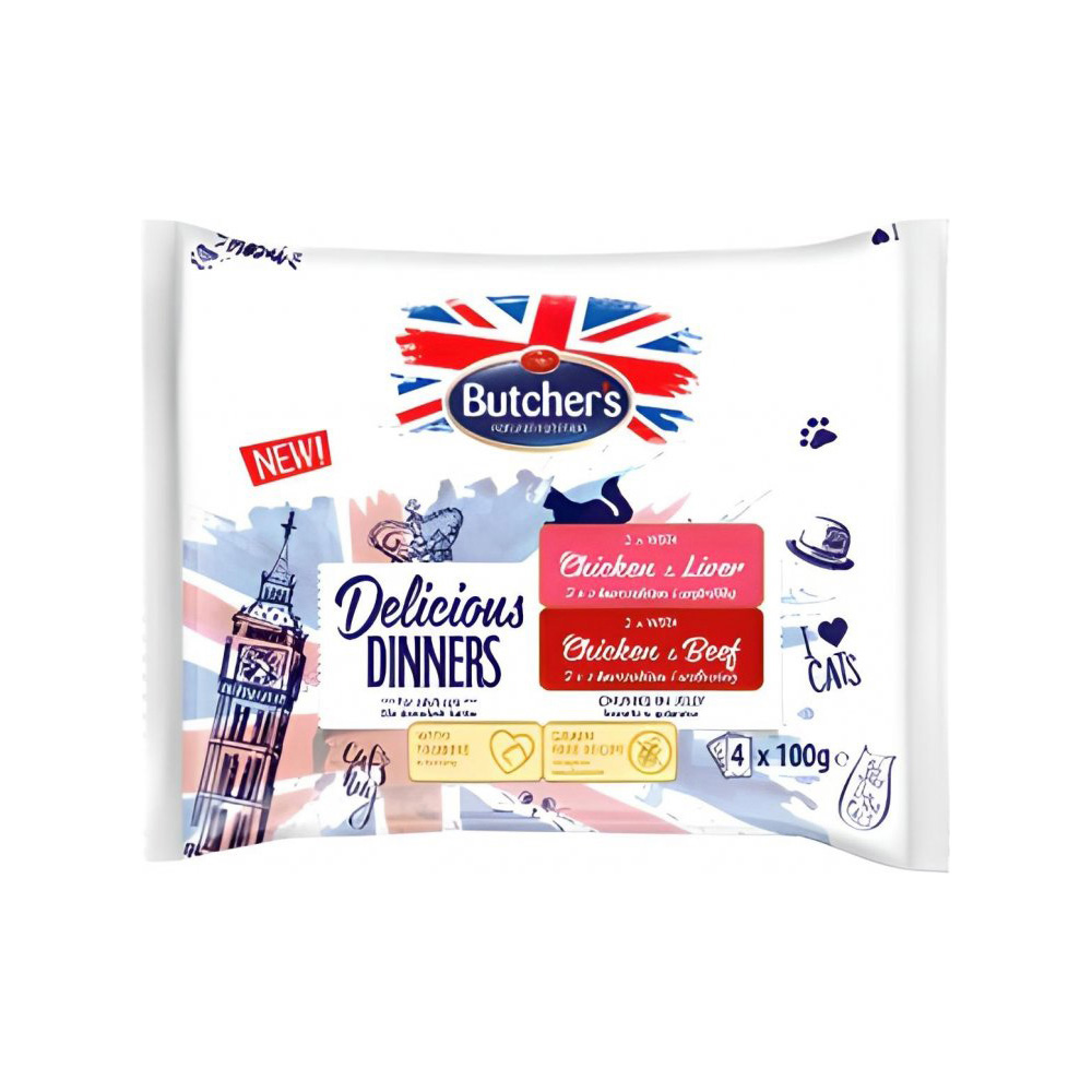 butcher-s-delicious-dinners-cat-food-pouches-chicken-liver-chicken-beef-4x-100g