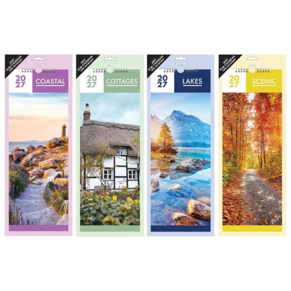 2027-slim-wall-calendar-coastal-cottages-lakes-scenic-assorted