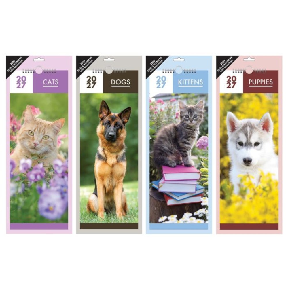 2027-slim-wall-calendar-cats-dogs-kittens-puppies-assorted