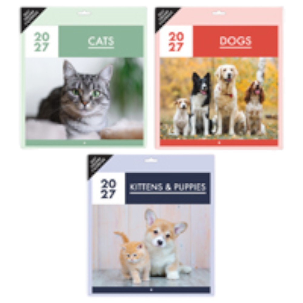 2027-slim-wall-calendar-assorted-cats-dogs-kittens-puppies-designs