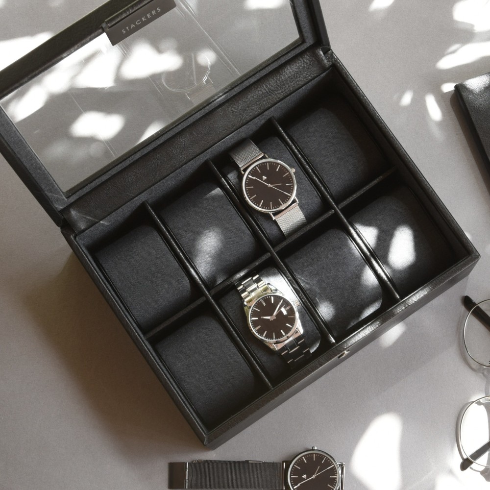 stackers-mens-8-piece-watch-box-black