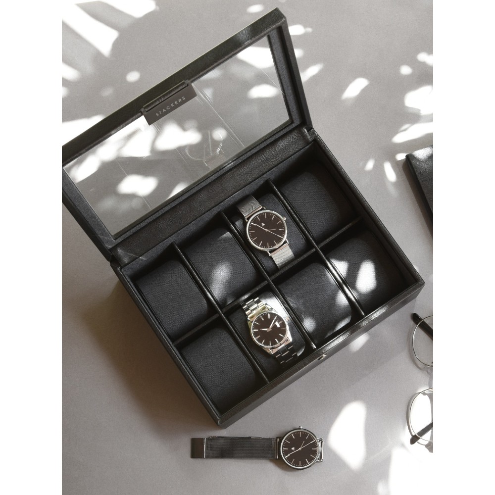 stackers-mens-8-piece-watch-box-black