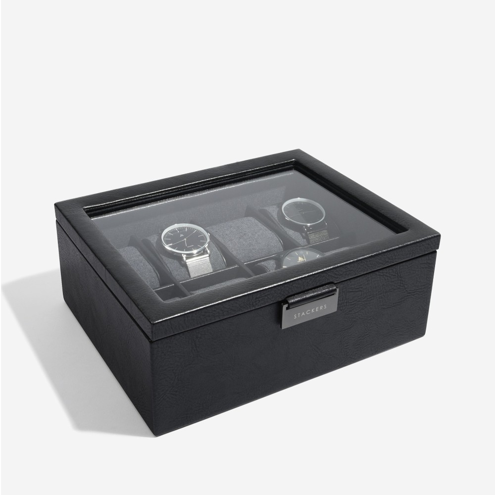 stackers-mens-8-piece-watch-box-black