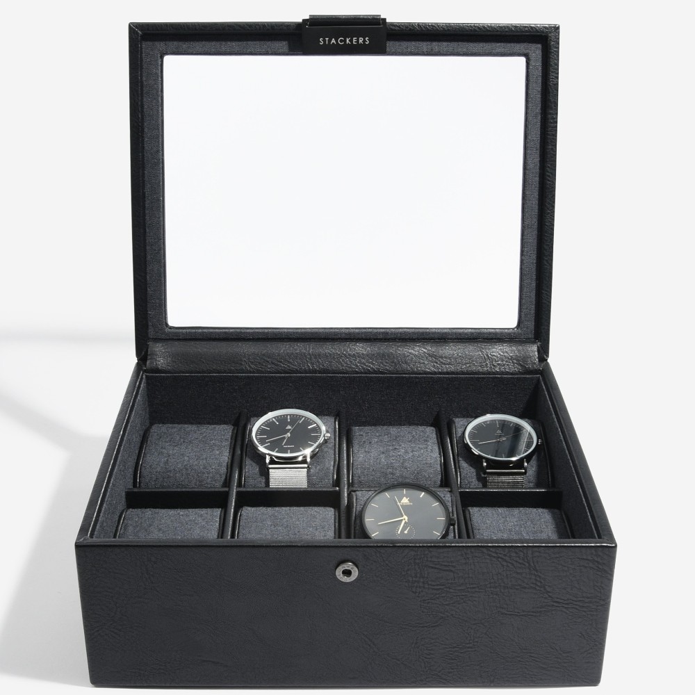 stackers-mens-8-piece-watch-box-black