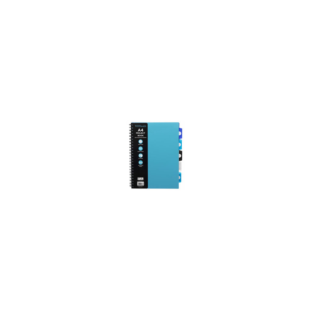 wh-smith-project-book-a4-250-pages-with-5-dividers-blue