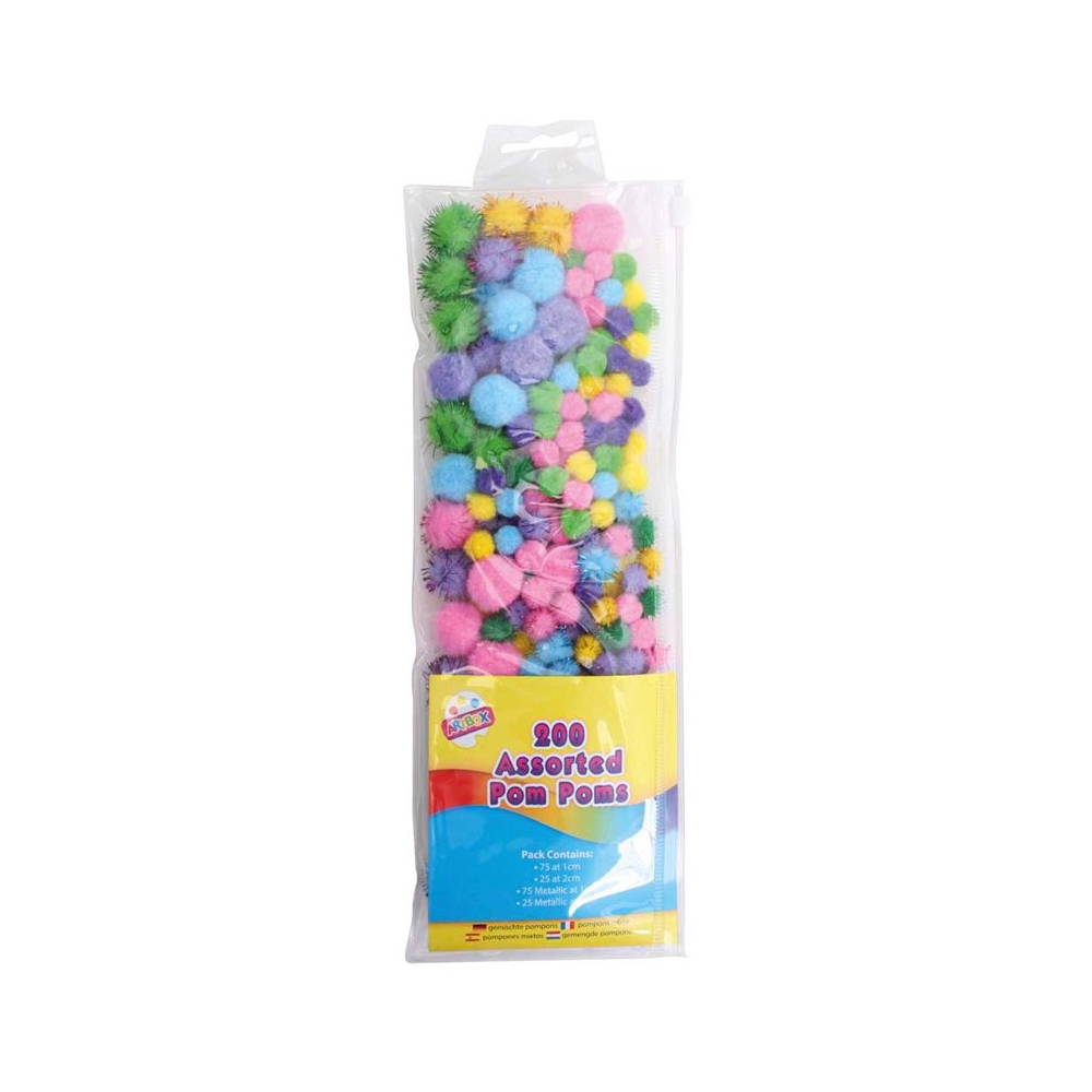 craft-pom-poms-mixed-pack-of-200-pieces