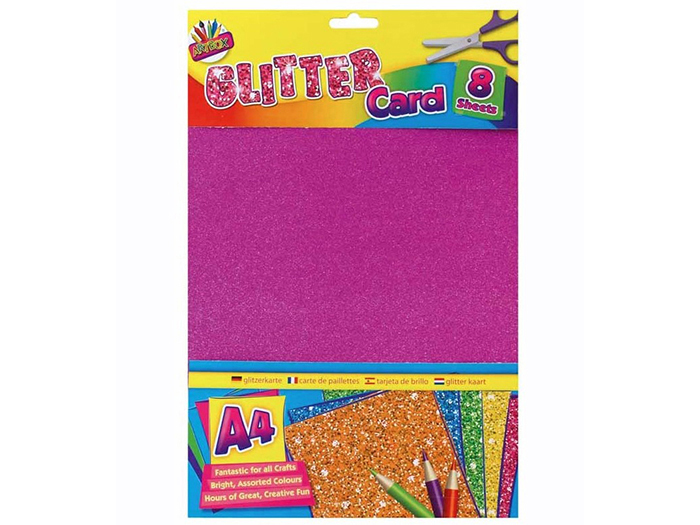 glitter-cards-a4-set-of-8-pieces-assorted-colours