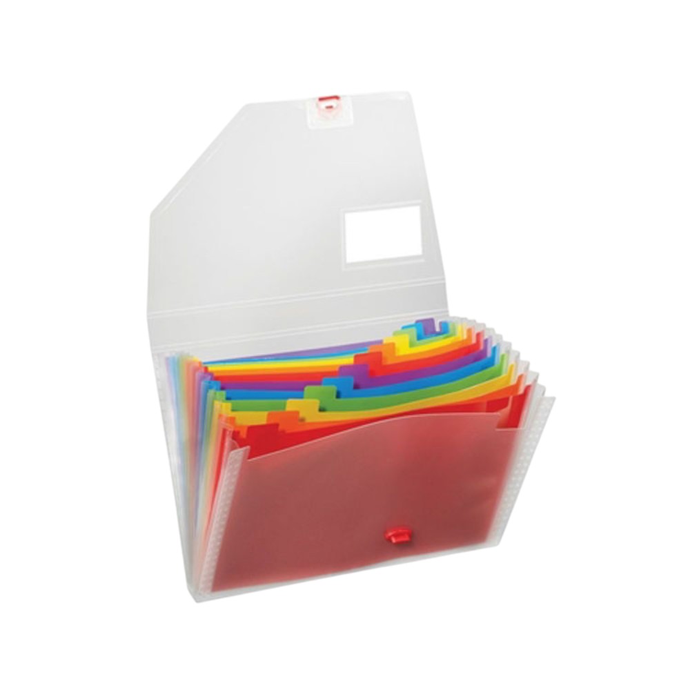 snopake-stepped-expanding-organiser-a4-rainbow-13-part