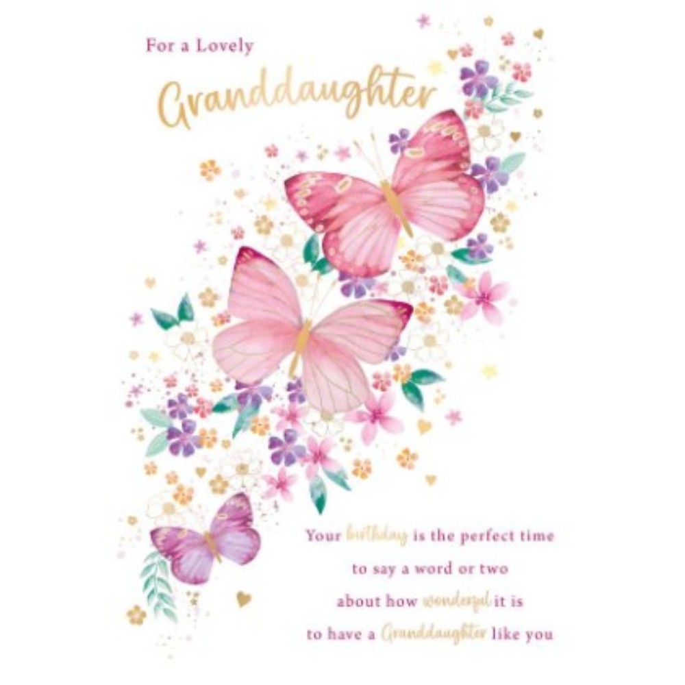 lovely-granddaughter-birthday-card-with-pink-butterflies-and-colourful-florals