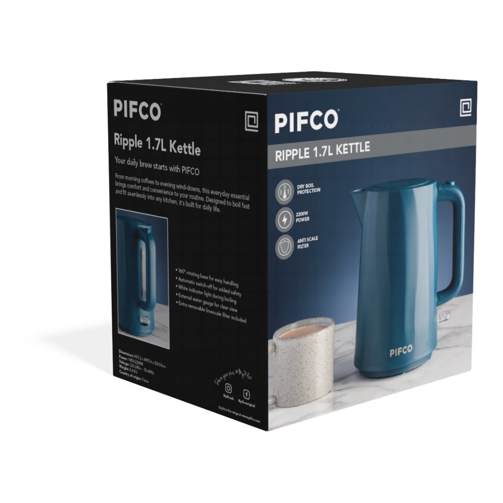 pifco-ripple-kettle-1-7-l-teal