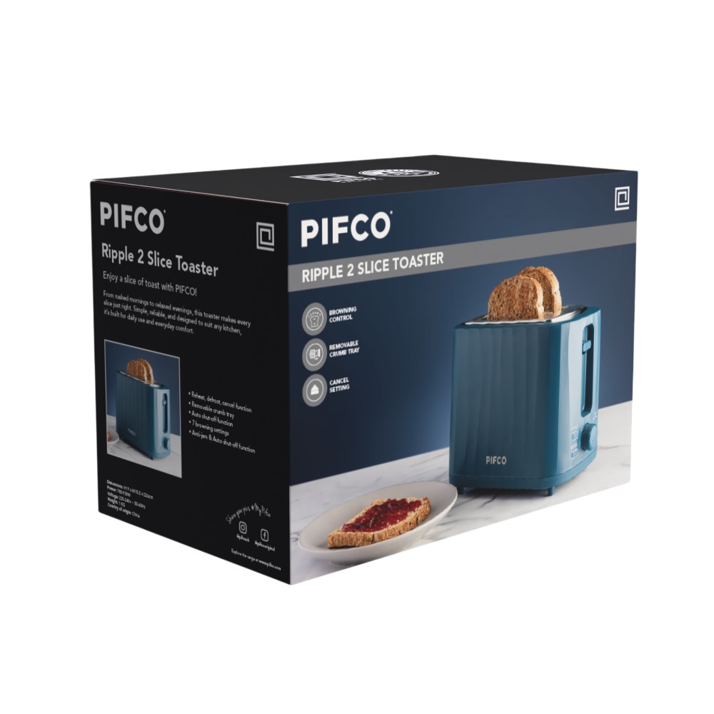 pifco-ripple-2-slice-toaster-teal