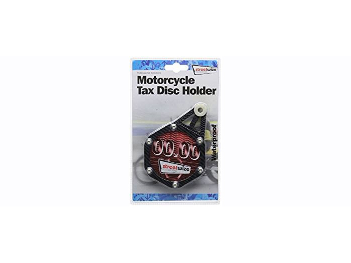 streetwize-motorcyle-tax-disk-holder-black-carbon-metal-heavy-duty