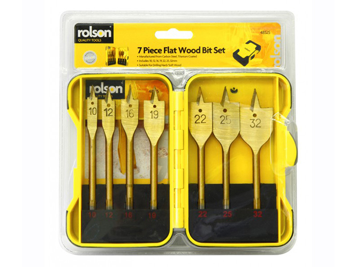 rolson-7-pieces-flat-wood-drill-set