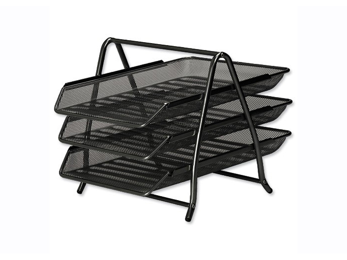 osco-mesh-front-load-3-tier-letter-tray-black