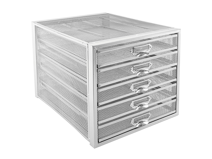 desk-drawers-5-tier-silver-28-5cm-x-27-5cm-x-35-5cm