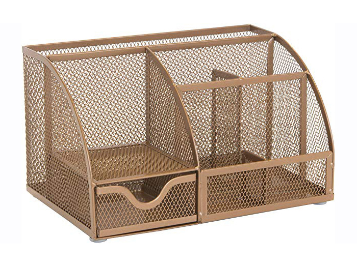 osco-rose-gold-mesh-desk-organiser