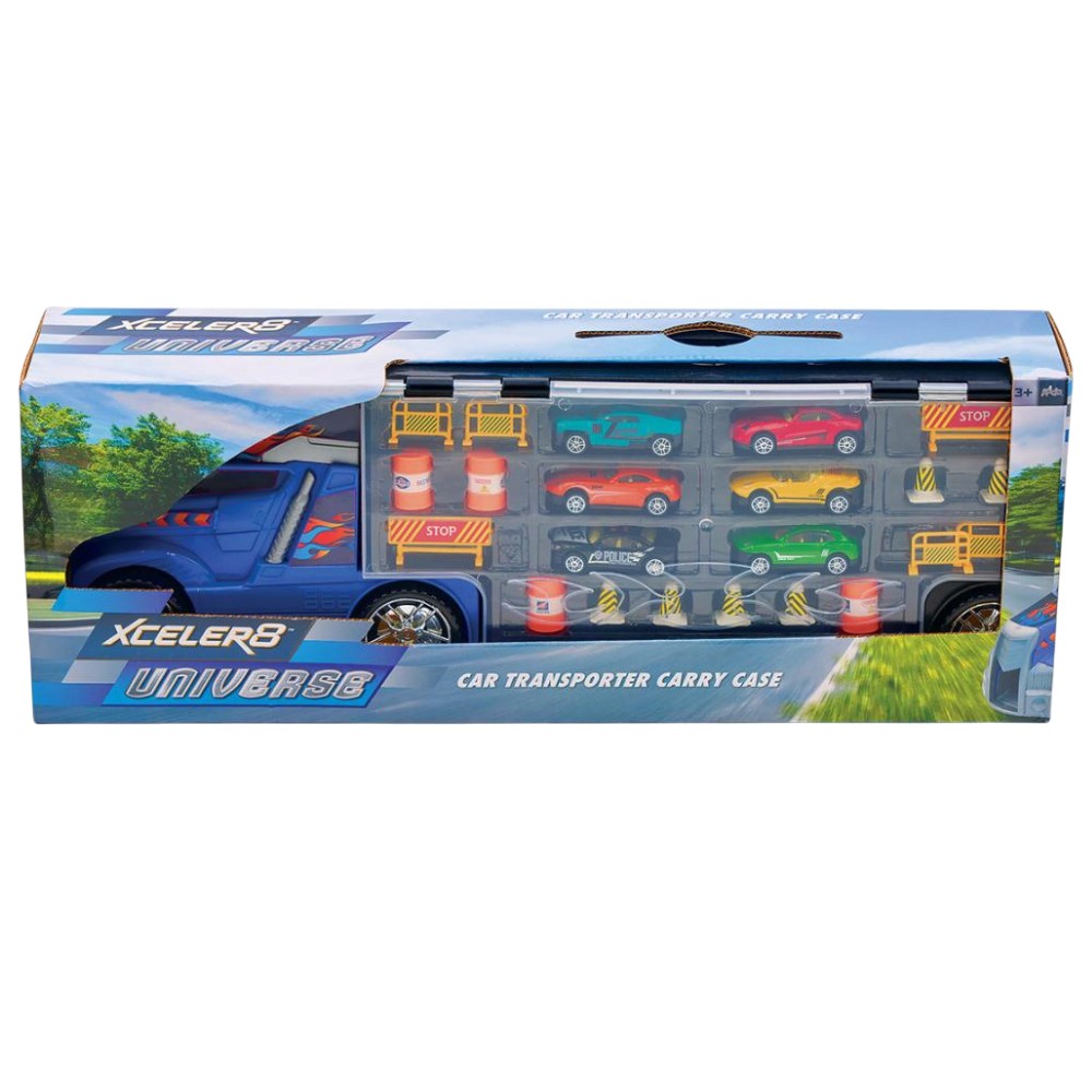 xceler8-universe-car-transporter-carry-case-with-6-toy-cars-accessories-blue