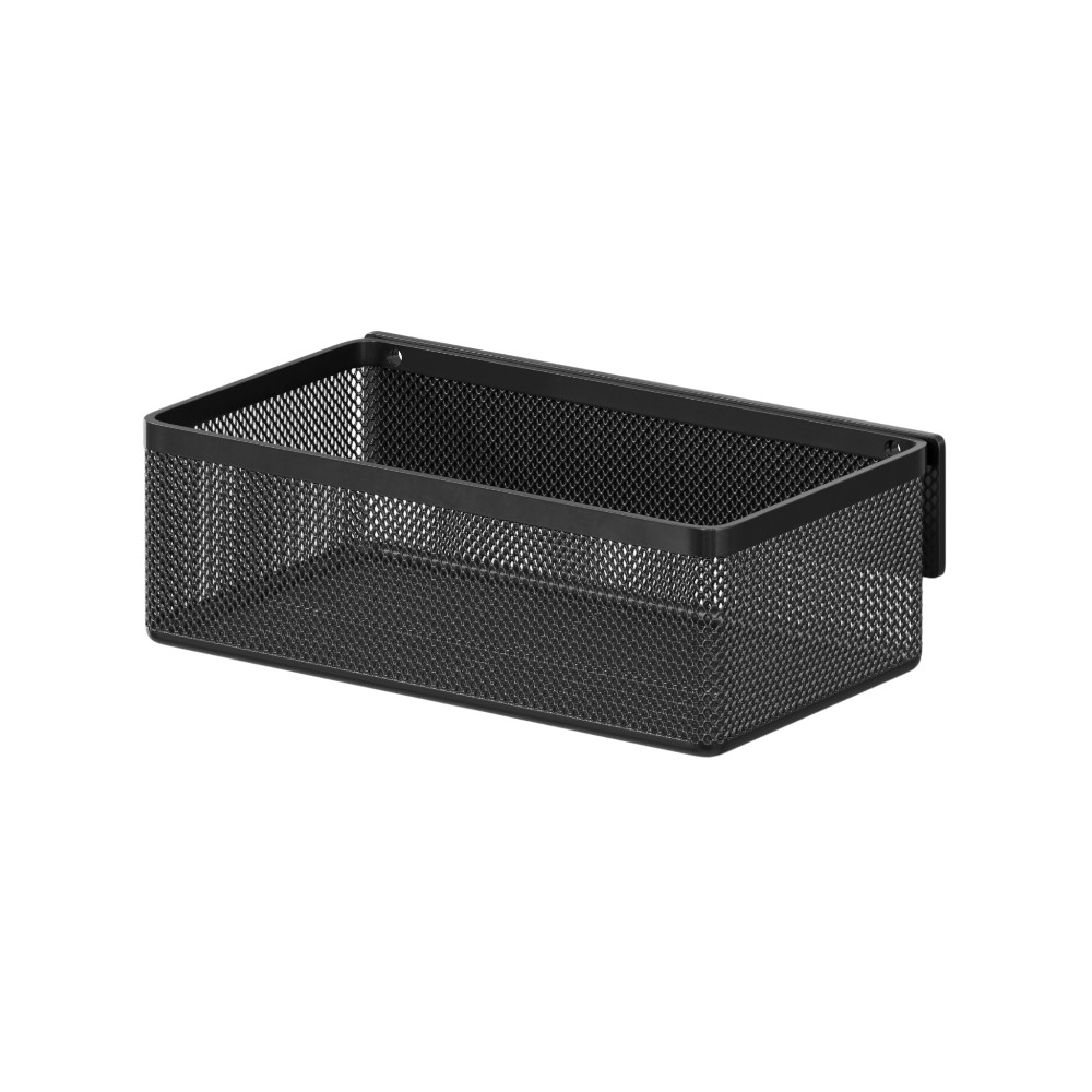 goodhome-elland-shower-basket-wall-mounted-steel-1-compartment-black-small