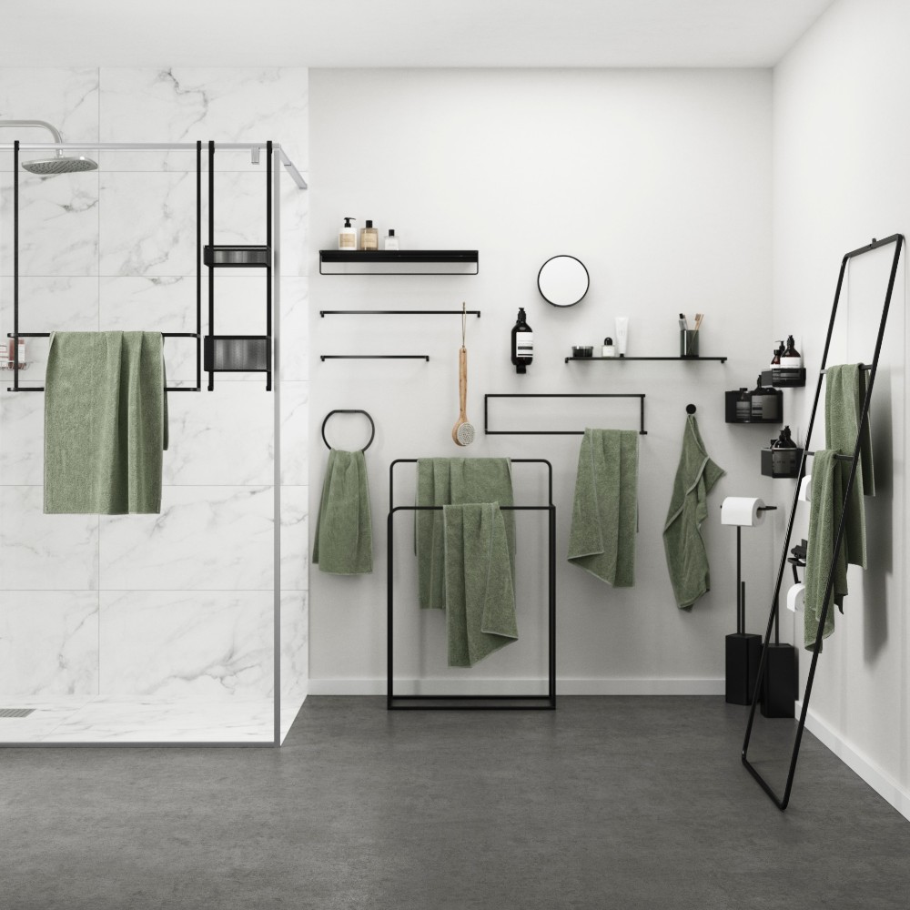 goodhome-elland-towel-ring-wall-mounted-oval-steel-black