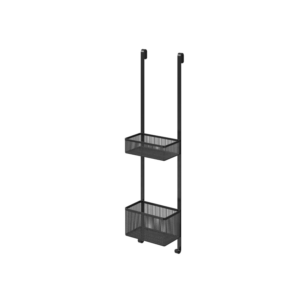 goodhome-elland-over-door-shower-caddy-2-compartments-steel-black