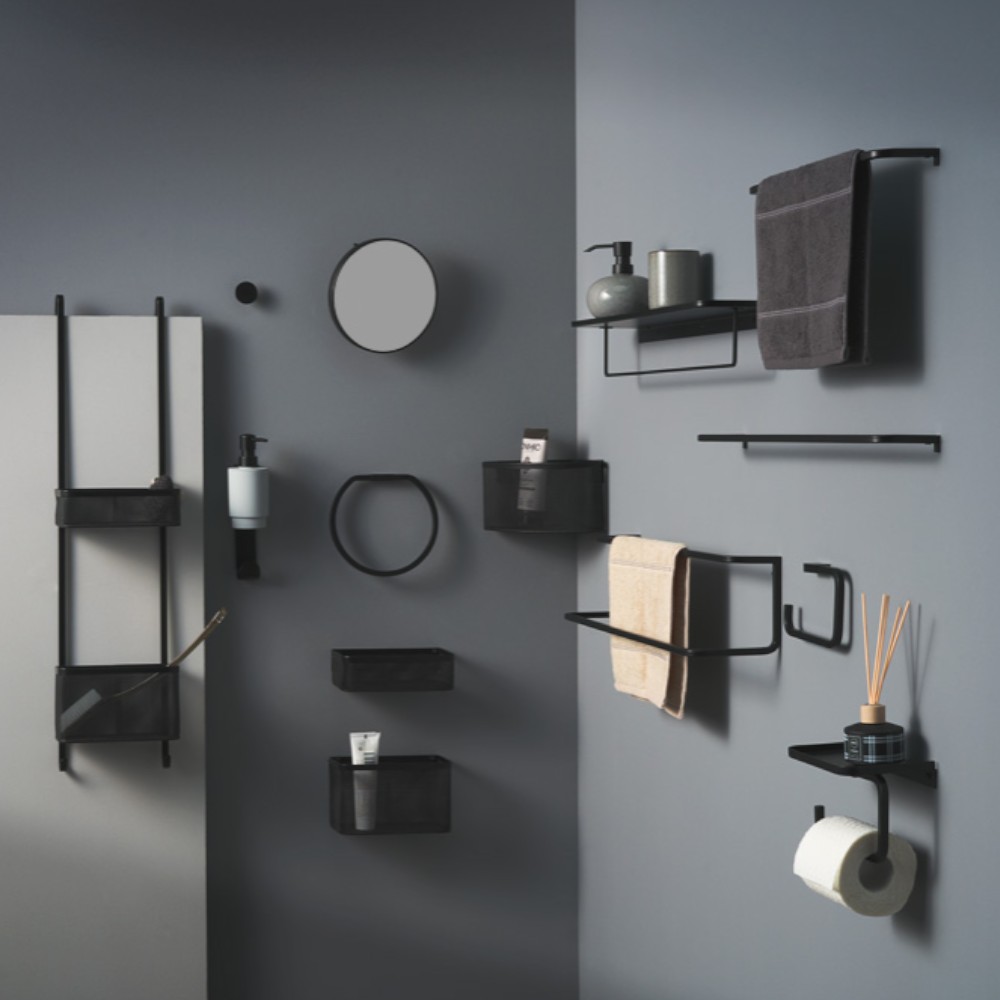 goodhome-elland-over-door-shower-caddy-2-compartments-steel-black