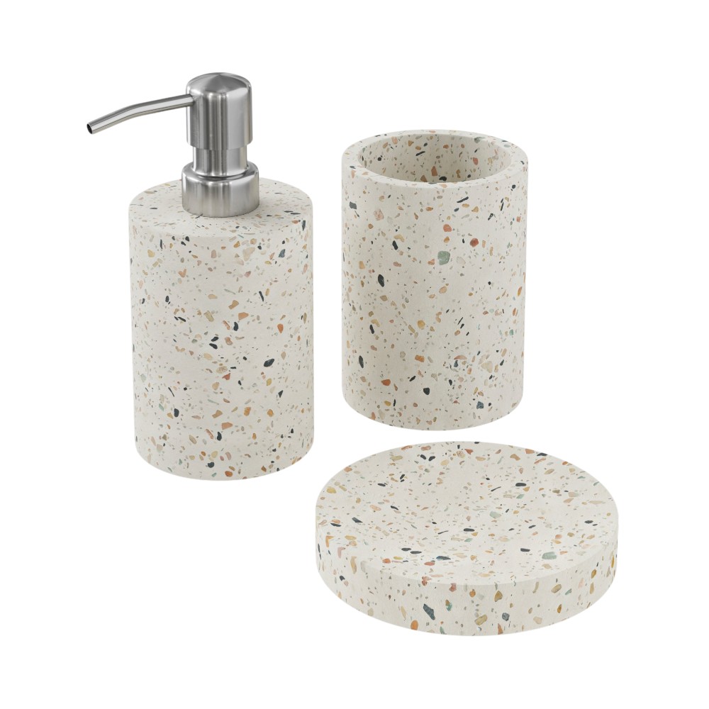 goodhome-elland-soap-dispenser-free-standing-concrete-polyresin-terrazzo-effect