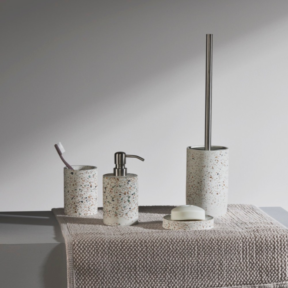goodhome-elland-soap-dispenser-free-standing-concrete-polyresin-terrazzo-effect
