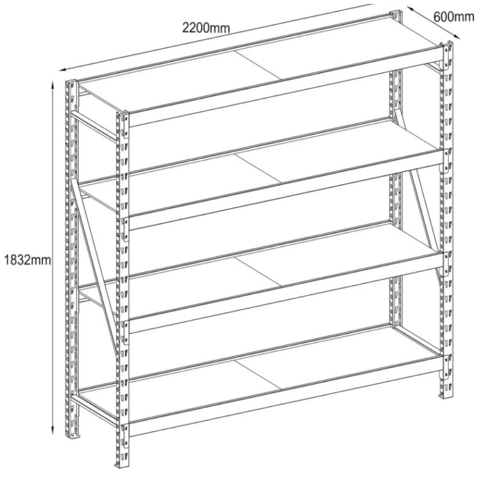 goodhome-rand-4-shelf-chipboard-steel-shelving-unit-h-1800mm-w-2200mm-d-600mm