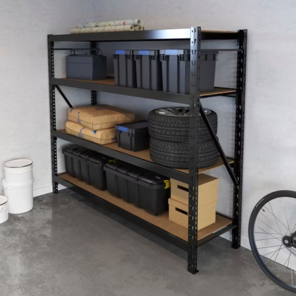 goodhome-rand-4-shelf-chipboard-steel-shelving-unit-h-1800mm-w-2200mm-d-600mm