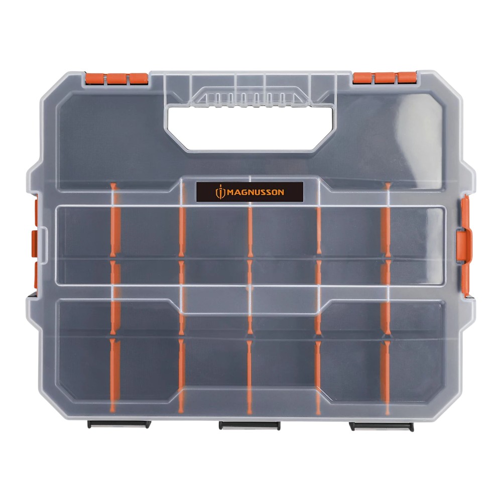 magnusson-orange-transparent-compartment-organiser-case-with-18-compartments