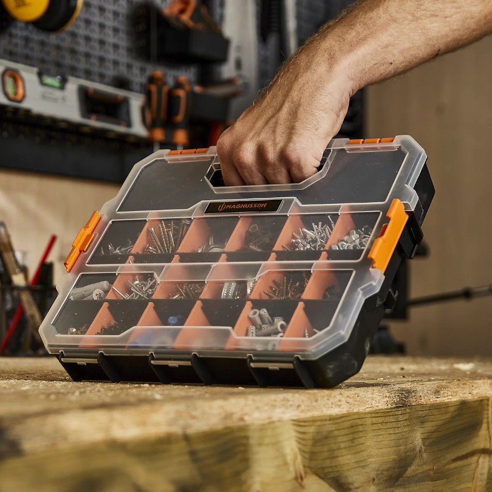 magnusson-orange-transparent-compartment-organiser-case-with-18-compartments