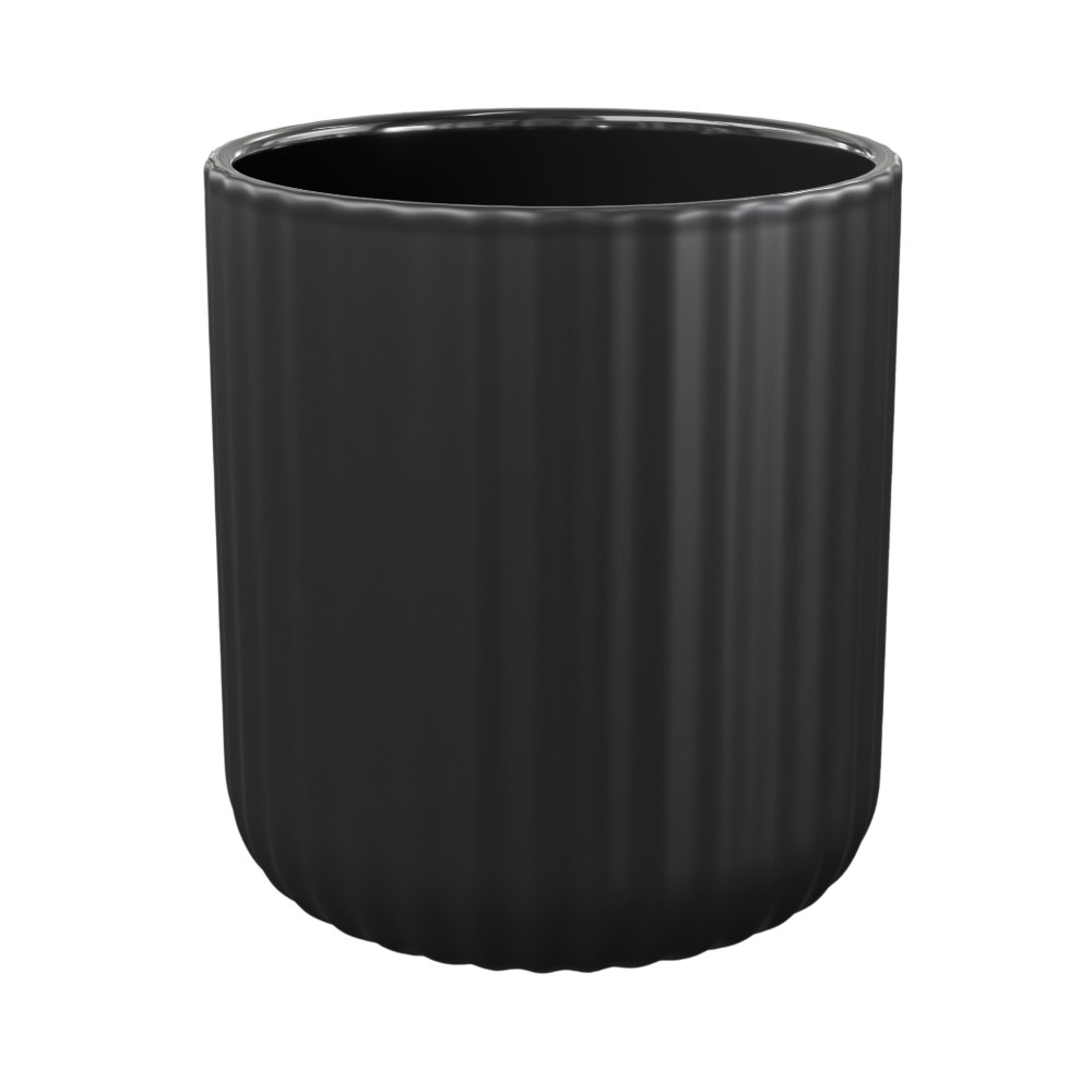 goodhome-rawa-matt-black-ribbed-effect-ceramic-tumbler