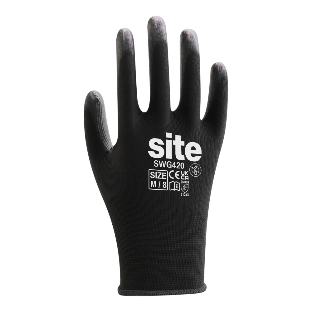 site-polyester-black-gloves-large