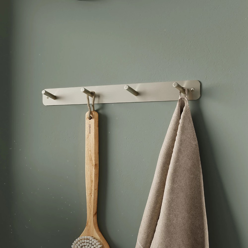 goodhome-minimalist-satin-grey-nickel-effect-stainless-steel-4-hook-rail