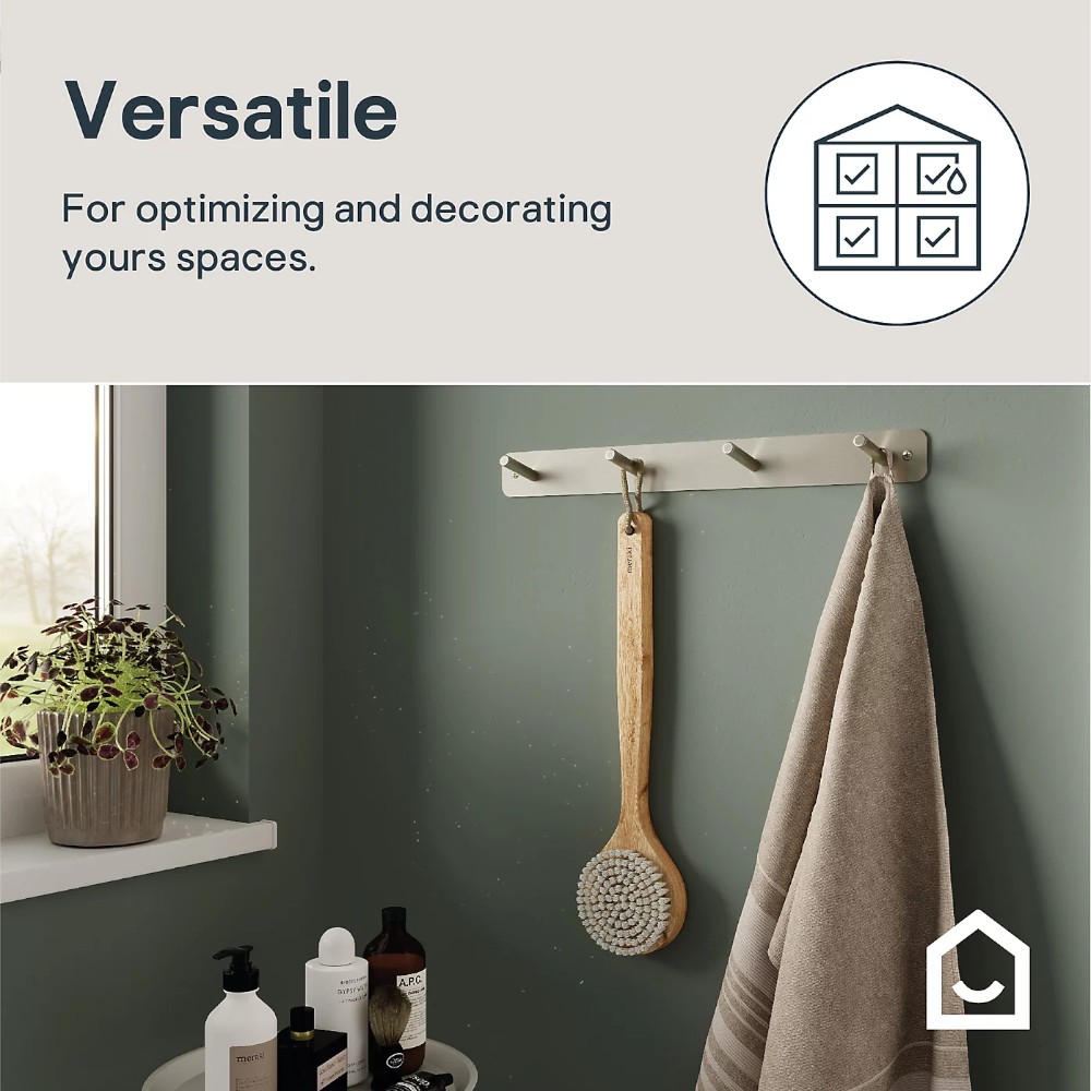 goodhome-minimalist-satin-grey-nickel-effect-stainless-steel-4-hook-rail