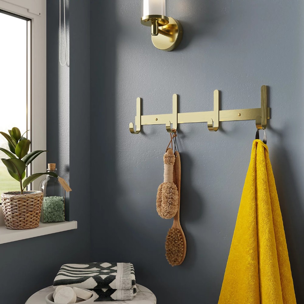 goodhome-flat-profile-brushed-satin-gold-hook-rail