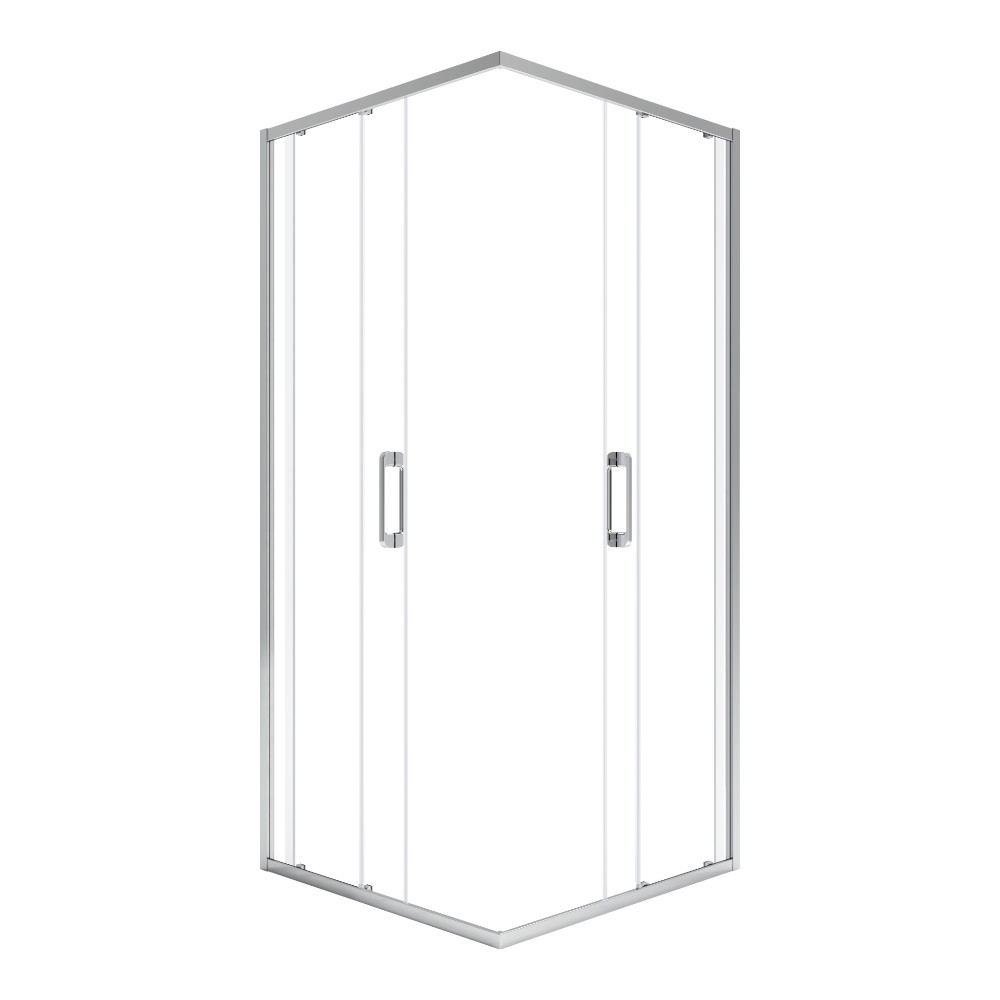 maza-square-corner-90-x-90cm-chrome-clear-glass