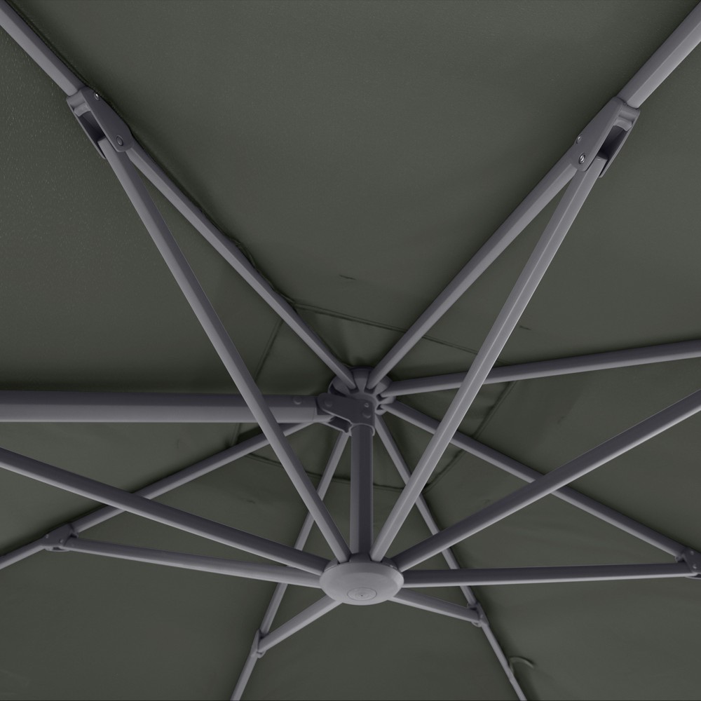 goodhome-umbrella-parasol-with-crank-opening-corby-square-3-m-x-3-m-olive-green