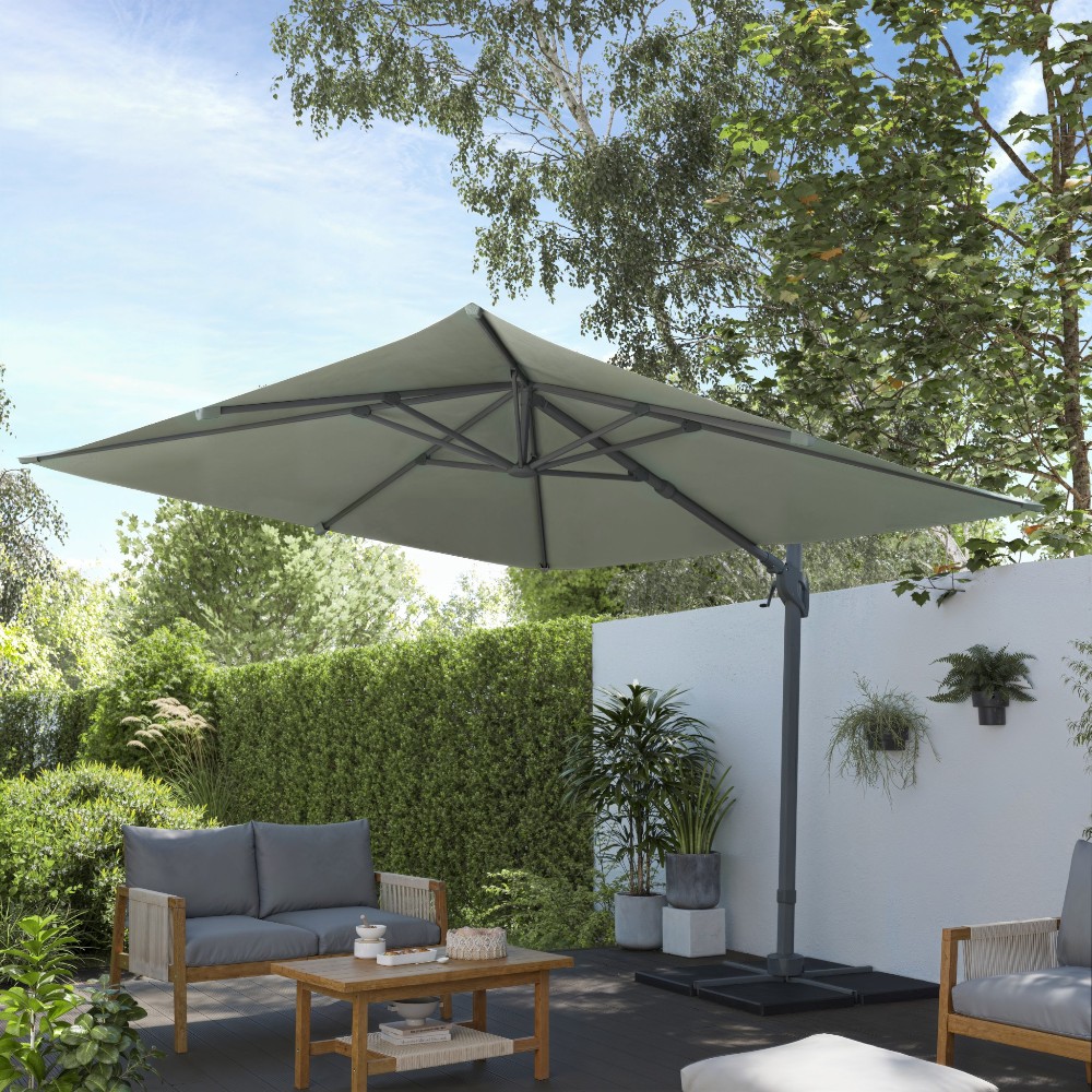 goodhome-umbrella-parasol-with-crank-opening-corby-square-3-m-x-3-m-olive-green