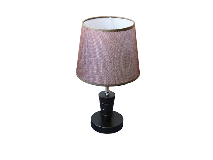 cone-brown-wood-base-table-lamp-with-brown-fabric-shade-e27