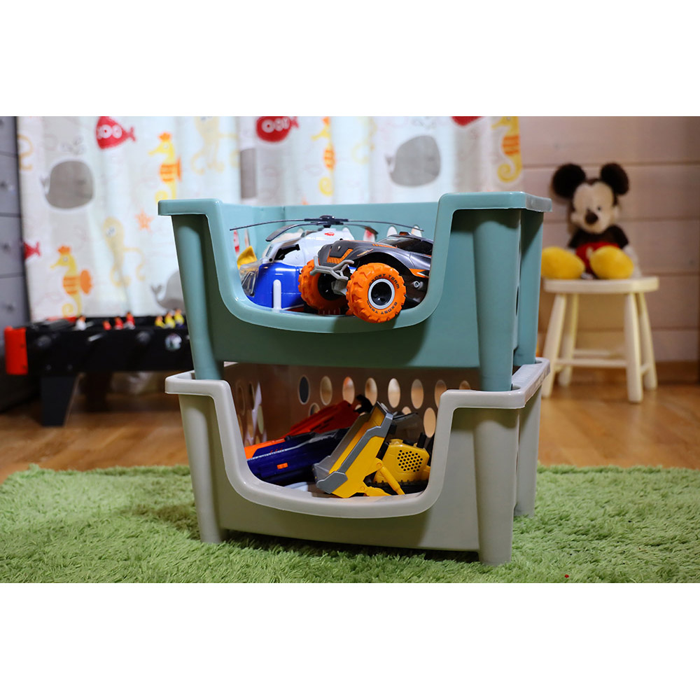 carina-perforated-plastic-stackable-storage-basket-assorted-colours
