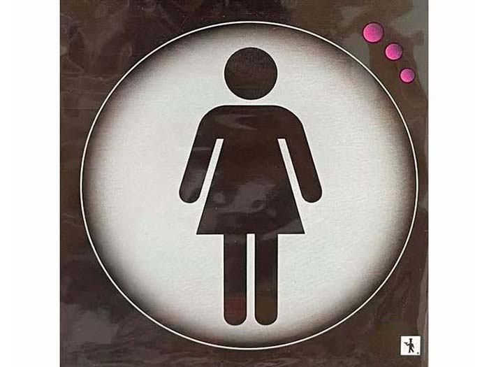 aluminum-square-sign-for-women-s-wc-with-pink-dots-9-5-x-9-5-cm