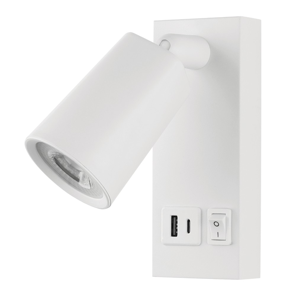 eurolamp-single-led-warm-white-spot-in-white-color-with-usb-type-c-5w-450lm-3000k-150x80x145mm