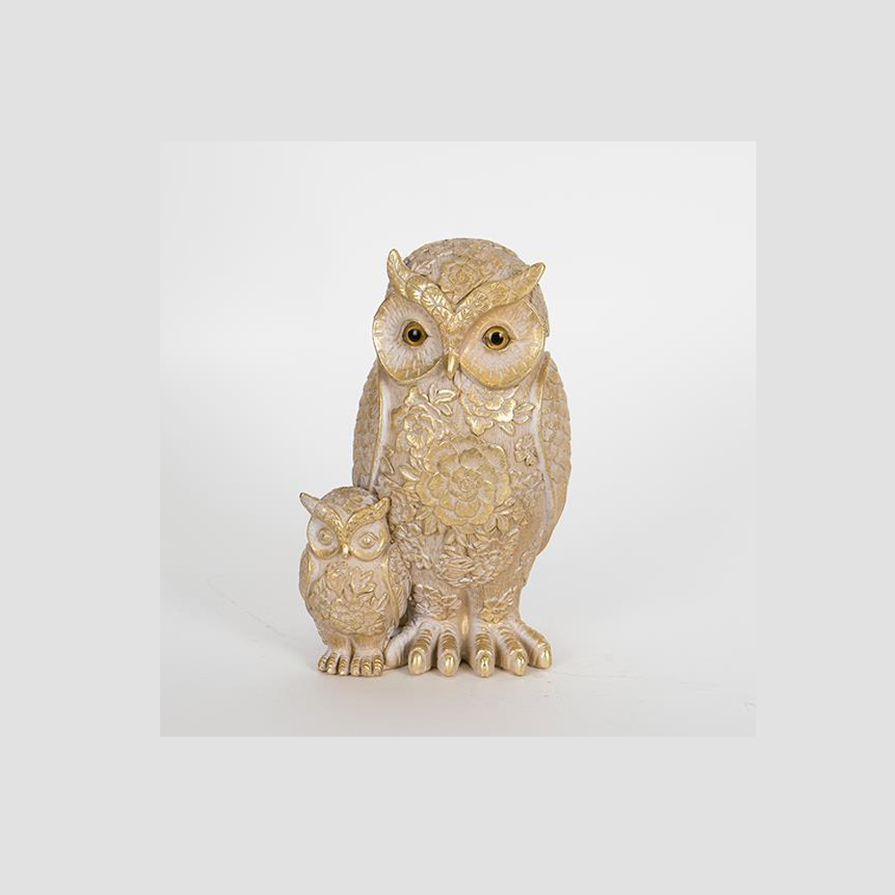 owl-baby-figurine-home-decorative-grey-gold
